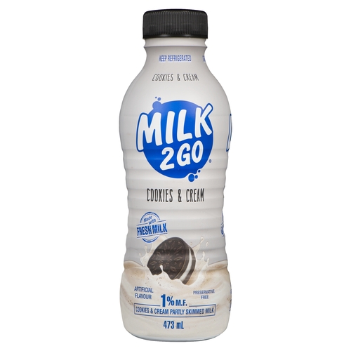 Dairyland - Milk 2 Go - Cookies & Cream - 1% m.f. 473ml, 1 Each