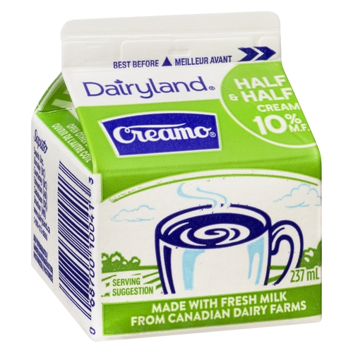 Dairyland - Creamo Half & Half - 10% m.f. 237ml, 1 Each