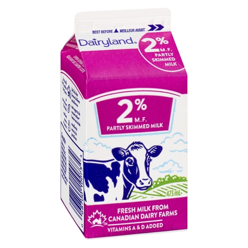 Dairyland - Milk - Partly Skimmed - 2% m.f. 473ml, 1 Each