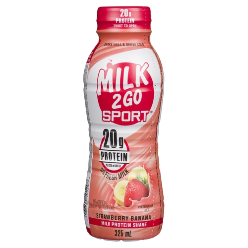 Dairyland - Milk 2 Go Sport Protein Milk Shake - Strawberry Banana - 20g Protein 325ml, 1 Each