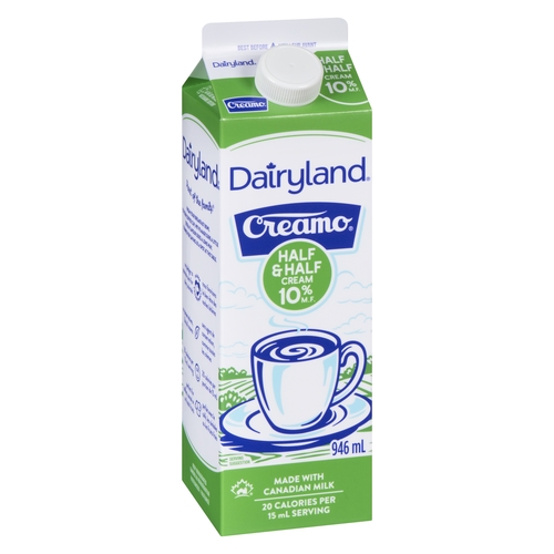 Dairyland - Creamo Half & Half - 10% m.f. 946ml, 1 Each