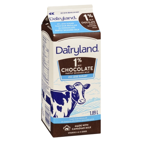 Dairyland - Chocolate Milk - 1% m.f. - 25% Less Sugar 1.89l