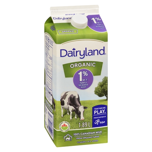 Dairyland - Organic Milk - Partly Skimmed - 1% m.f. 1.89l