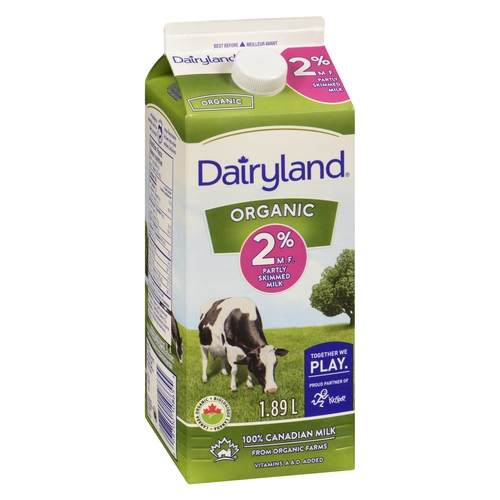 Dairyland - Organic Milk - Partly Skimmed - 2% m.f. 1.89l, 1 Each