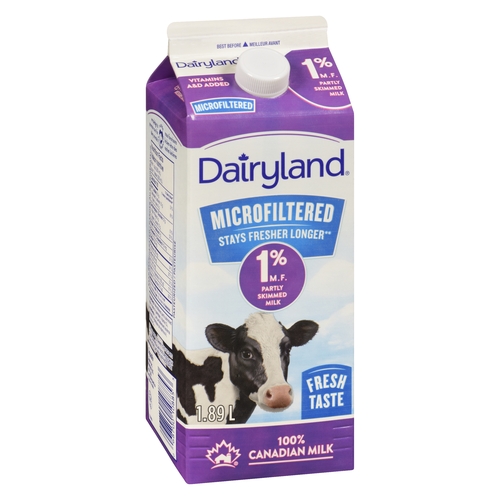 Dairyland - Microfiltered Milk - Partly Skimmed - 1% m.f. 1.89l, 1 Each