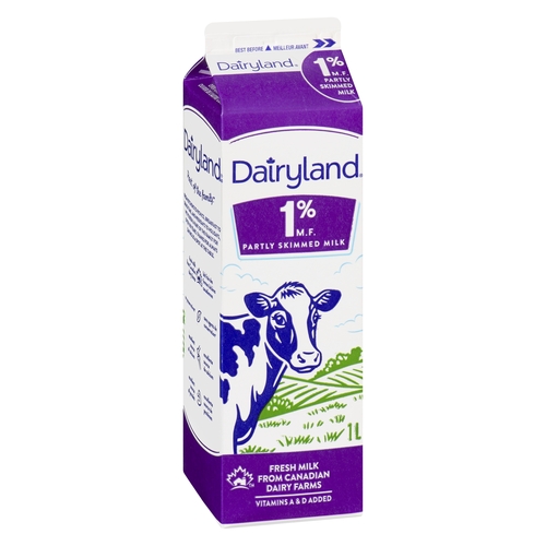 Dairyland - Milk - Partly Skimmed - 1% m.f. 1l, 1 Each