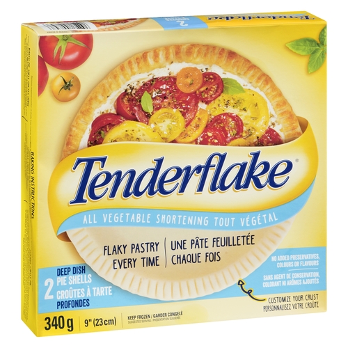 Tenderflake - Deep Pie Shells - All Vegetable Shortening - 9 Inch 2's 340g, 1 Each