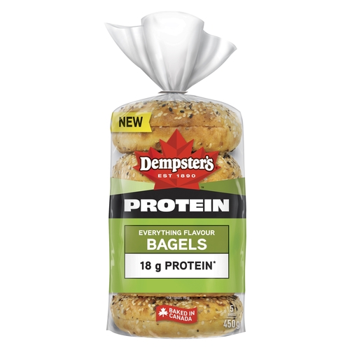 Dempster's - Protein Bagels - Everything Flavour 5pk, 1 Each
