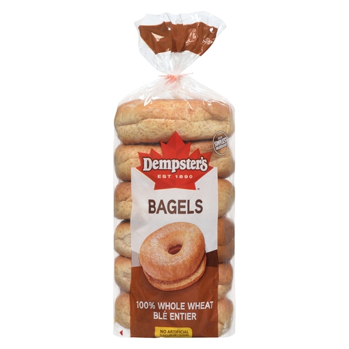 Dempster's - Bagels - 100% Whole Wheat 6/75g, 1 Each