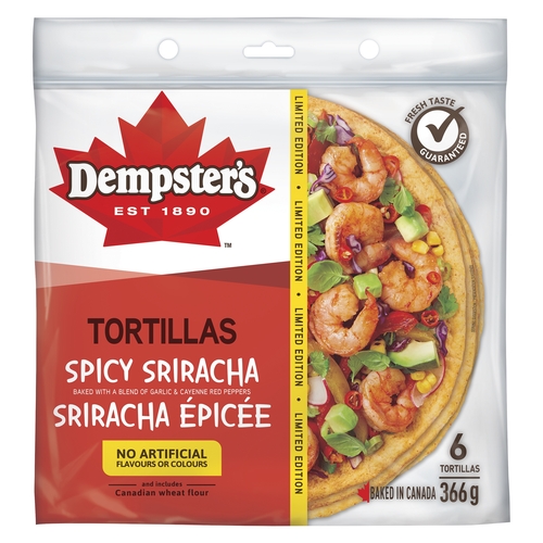Dempster's - Tortillas - Spicy Sriracha 366g 6/10in, 1 Each