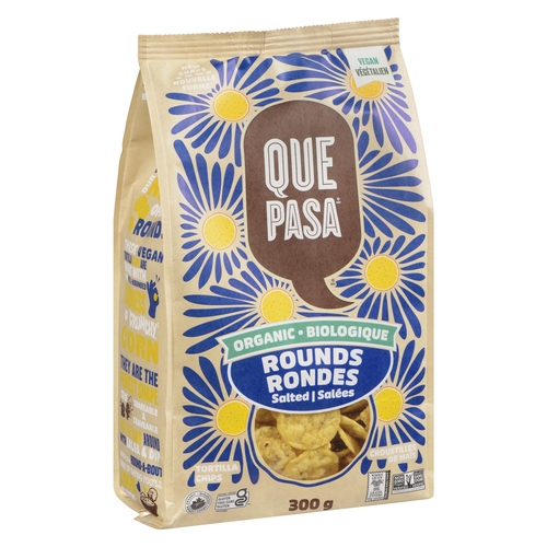 Que Pasa - Organic Tortilla Chips Rounds - Salted 300g, 1 Each
