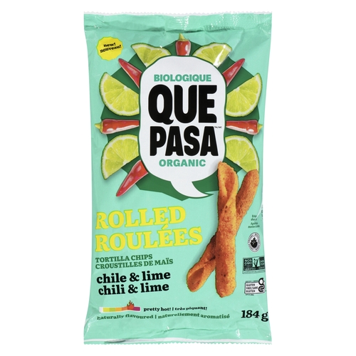 Que Pasa - Organic Rolled Tortilla Chips - Chile & Lime 184g