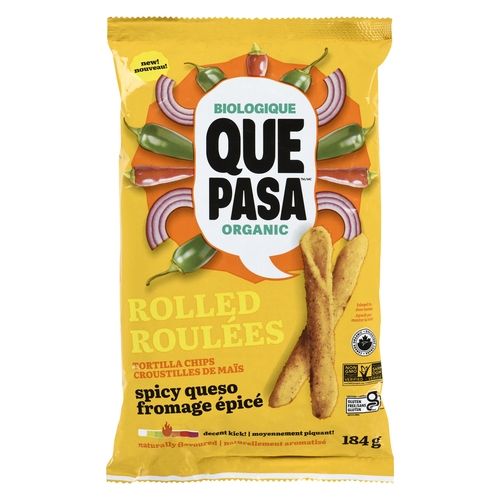 Que Pasa - Organic Rolled Tortilla Chips - Spicy Queso 184g