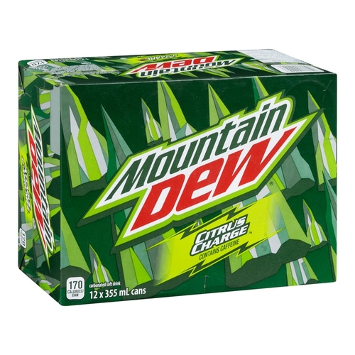 Mountain Dew Soft Drink 12/355ml, 1 Each