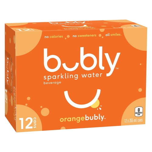 Bubly - Sparkling Water - Orange 12/355ml, 1 Each