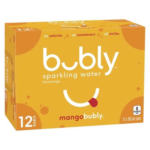 Bubly - Sparkling Water - Mango 12/355ml, 1 Each