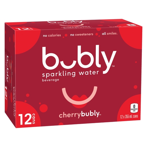 Bubly - Sparkling Water - Cherry 12/355ml, 1 Each