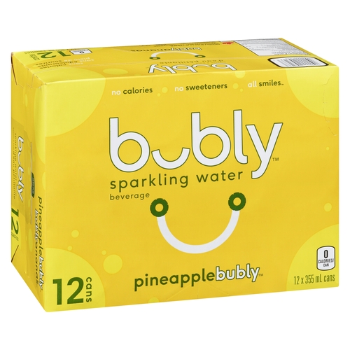 Bubly - Sparkling Water - Pineapple 12/355ml, 1 Each