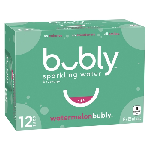 Bubly - Sparkling Water - Watermelon 12/355ml, 1 Each