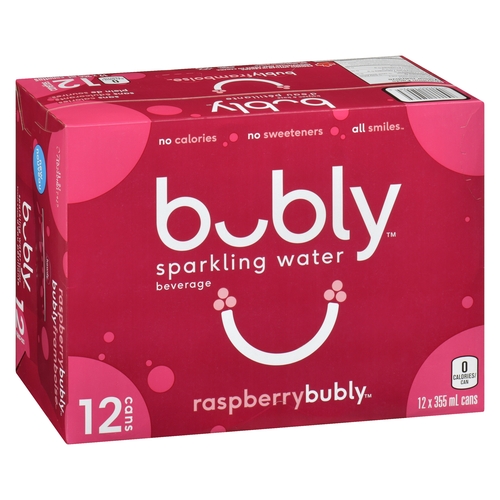 Bubly - Sparkling Water - Raspberry 12/355ml, 1 Each