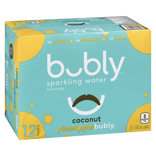 Bubly - Sparkling Water - Coconut Pineapple 12/355ml, 1 Each