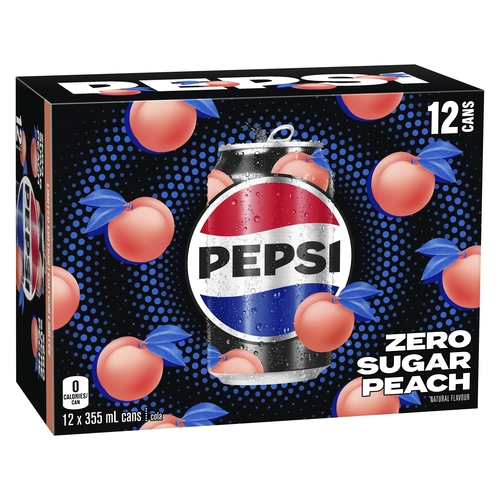 Pepsi-Cola Zero Sugar - Peach 12/355ml, 1 Each
