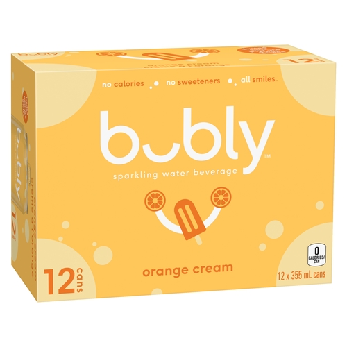 Bubly - Sparkling Water Beverage - Orange Cream 12/355ml