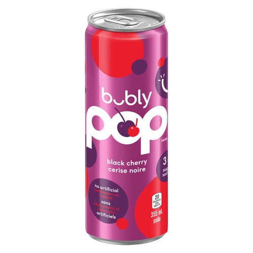 Bubly Pop - Black Cherry 355ml, 1 Each