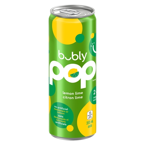 Bubly Pop - Lemon Lime 355ml, 1 Each