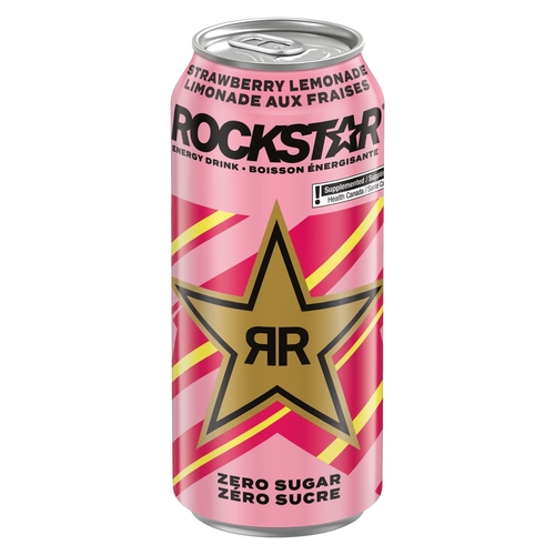 Rockstar Energy Drink - Zero Sugar - Strawberry Lemonade 473ml, 1 Each