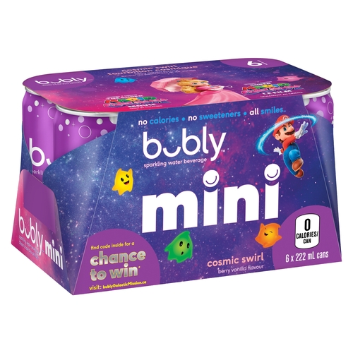 Bubly Sparkling Water Beverage - Mini - Cosmic Swirl 6/222ml, 1 Each