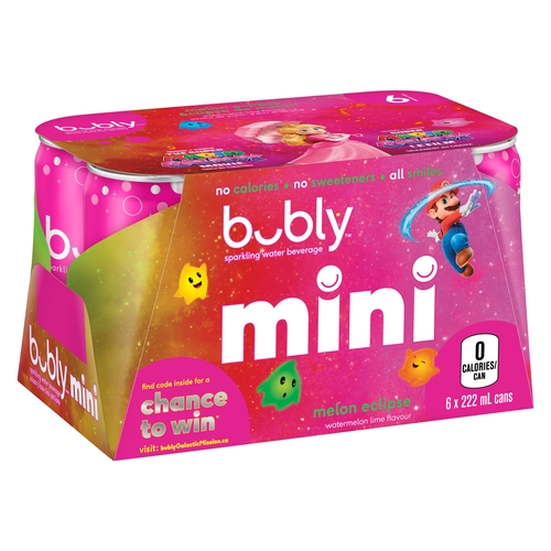 Bubly Sparkling Water Beverage - Mini - Melon Eclipse 6/222ml, 1 Each