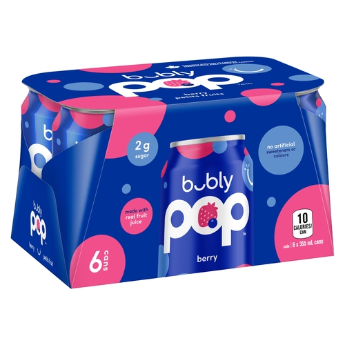 Bubly Pop - Berry 6/355ml, 1 Each