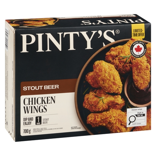 Pinty's - Chicken Wings - Stout Beer 700g, 1 Each