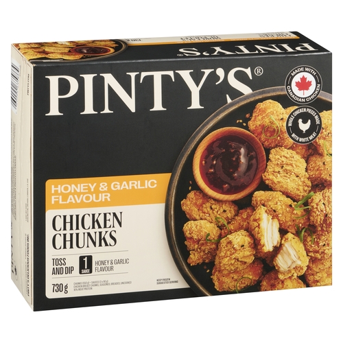 Pinty's - Chicken Breast Chunks - Honey & Garlic 730g, 1 Each