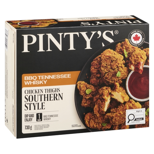 Pinty's - Boneless Chicken Thigh Chunks - Southern Style BBQ Tennessee Whisky 730g