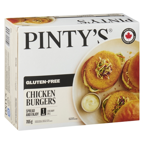 Pinty's - Gluten-Free Chicken Burgers 765g, 1 Each