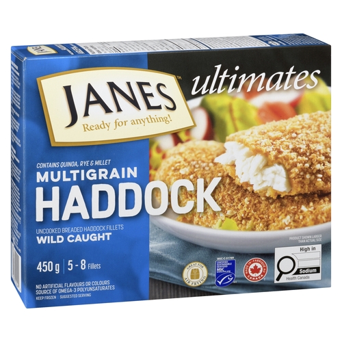 Janes Ultimates - Uncooked Multigrain Breaded Haddock Fillets 450g, 1 Each
