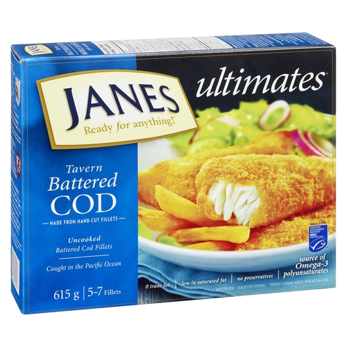 Janes - Ultimates - Tavern Battered Cod 615g, 1 Each