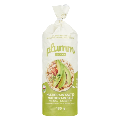 Plumm Good - Organic Multigrain Rice Cakes - Salted 185g, 1 Each