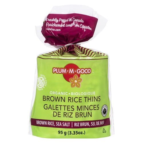 Plumm Good - Organic Brown Rice Thins -  Sea Salt 95g, 1 Each