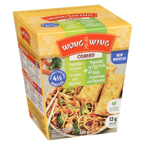 Wong Wing - Vegetable Lo Mein + 2 Vegetable Egg Rolls Combo 339g, 1 Each