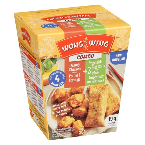 Wong Wing - Orange Chicken + 2 Vegetable Egg Rolls Combo 284g, 1 Each