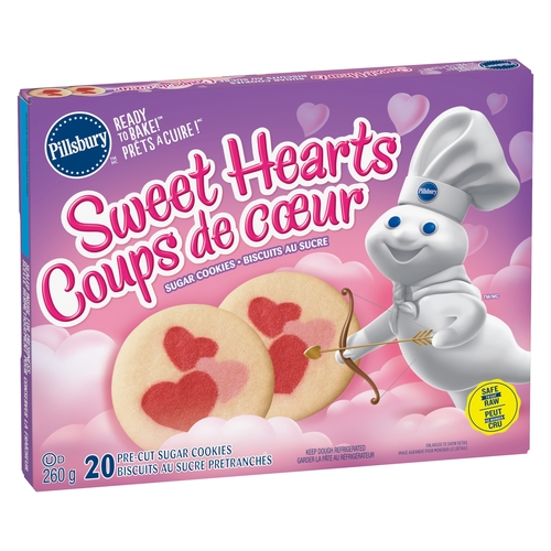 Pillsbury - Ready to Bake Pre-cut Sugar Cookies - Sweet Hearts 20's 260g, 1 Each