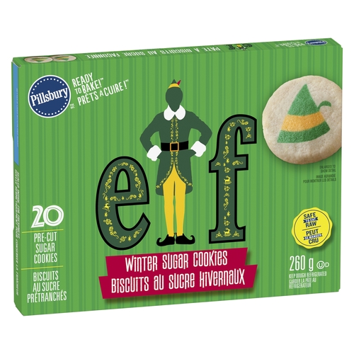 Pillsbury - Ready to Bake Pre-cut Sugar Cookies - Elf 20's 260g, 1 Each