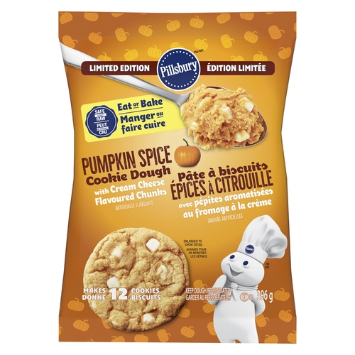 Pillsbury - Ready to Bake - Halloween Pumpkin Spice Cookie Dough 396g, 1 Each