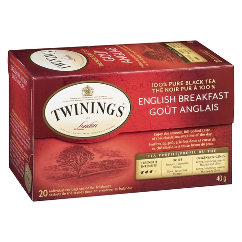 Twinings -  100% Pure Black Tea - English Breakfast 20pk, 1 Each