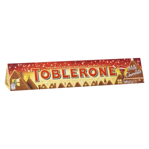 Toblerone - Swiss Milk Chocolate with Honey & Almond Nougat 360g, 1 Each