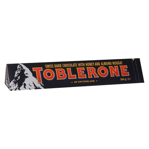Toblerone - Swiss Dark Chocolate with Honey & Almond Nougat 360g, 1 Each