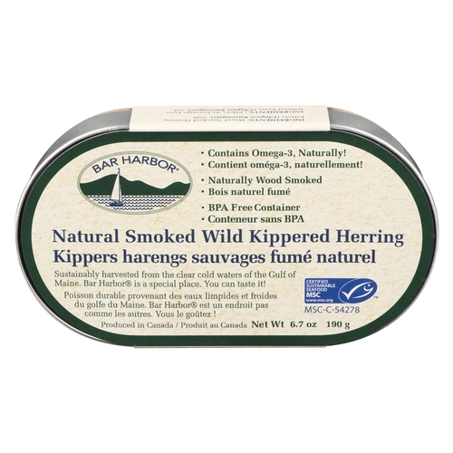 Bar Harbor - Natural Smoked Wild Kippered Herring 190g, 1 Each